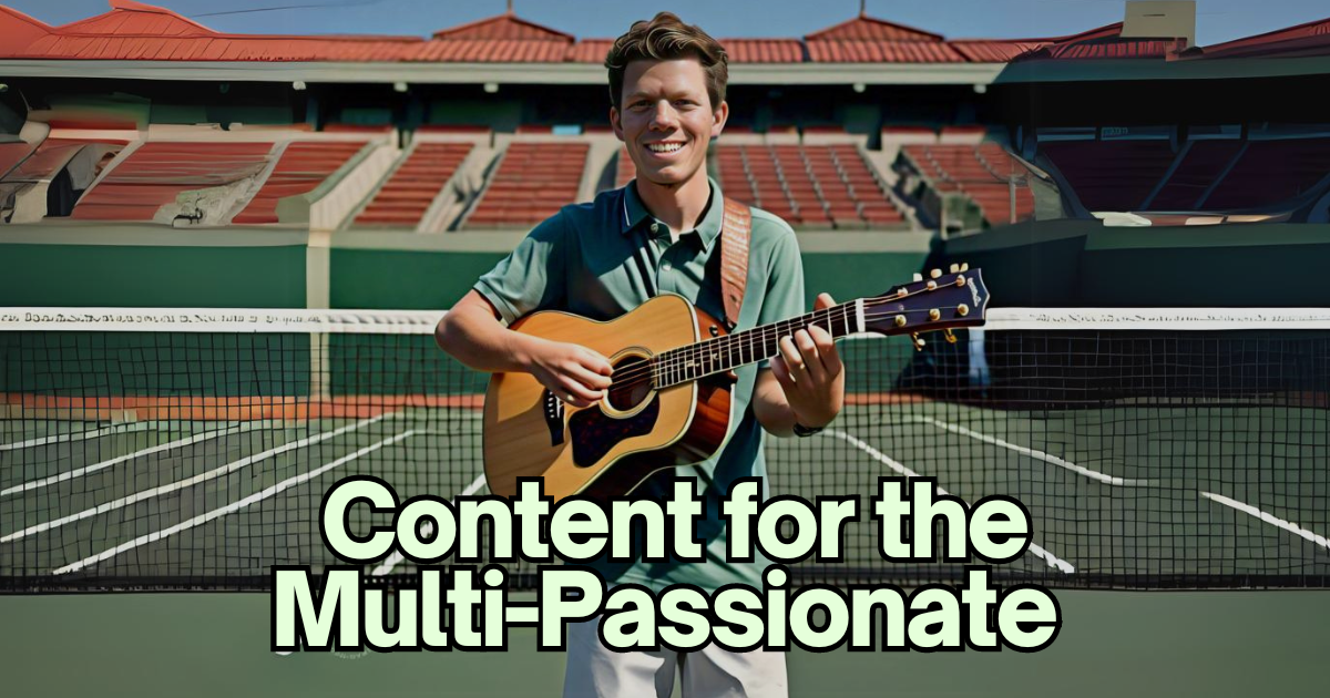 Matt Allyn playing guitar on a tennis court